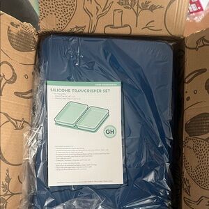 Silicone Tray and Crisper Set in Blue by Good Housekeeping, NIB
